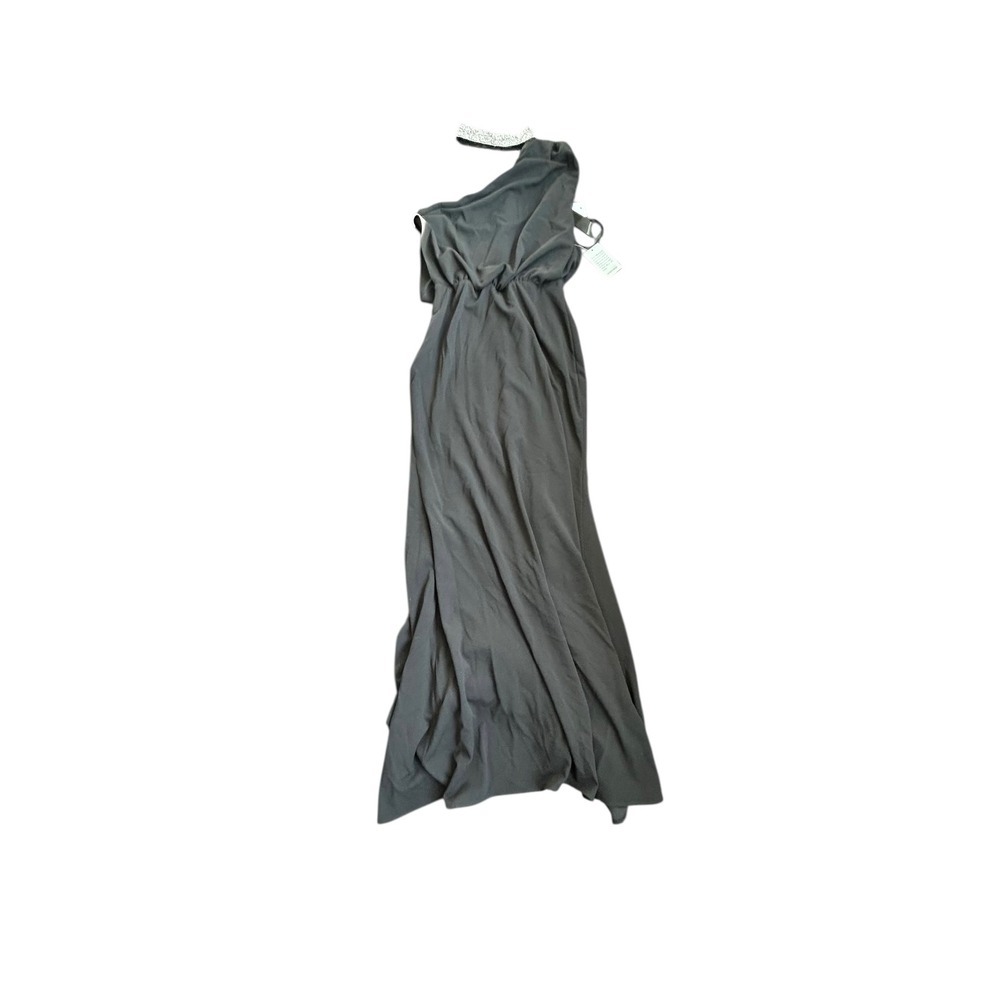 Betsy & Adam Womens One Shoulder Rhinestone Collar Gown Black Size 10 A25468 NEW